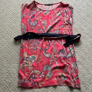 Zara Pink and blue Graphic Tie Front Tunic